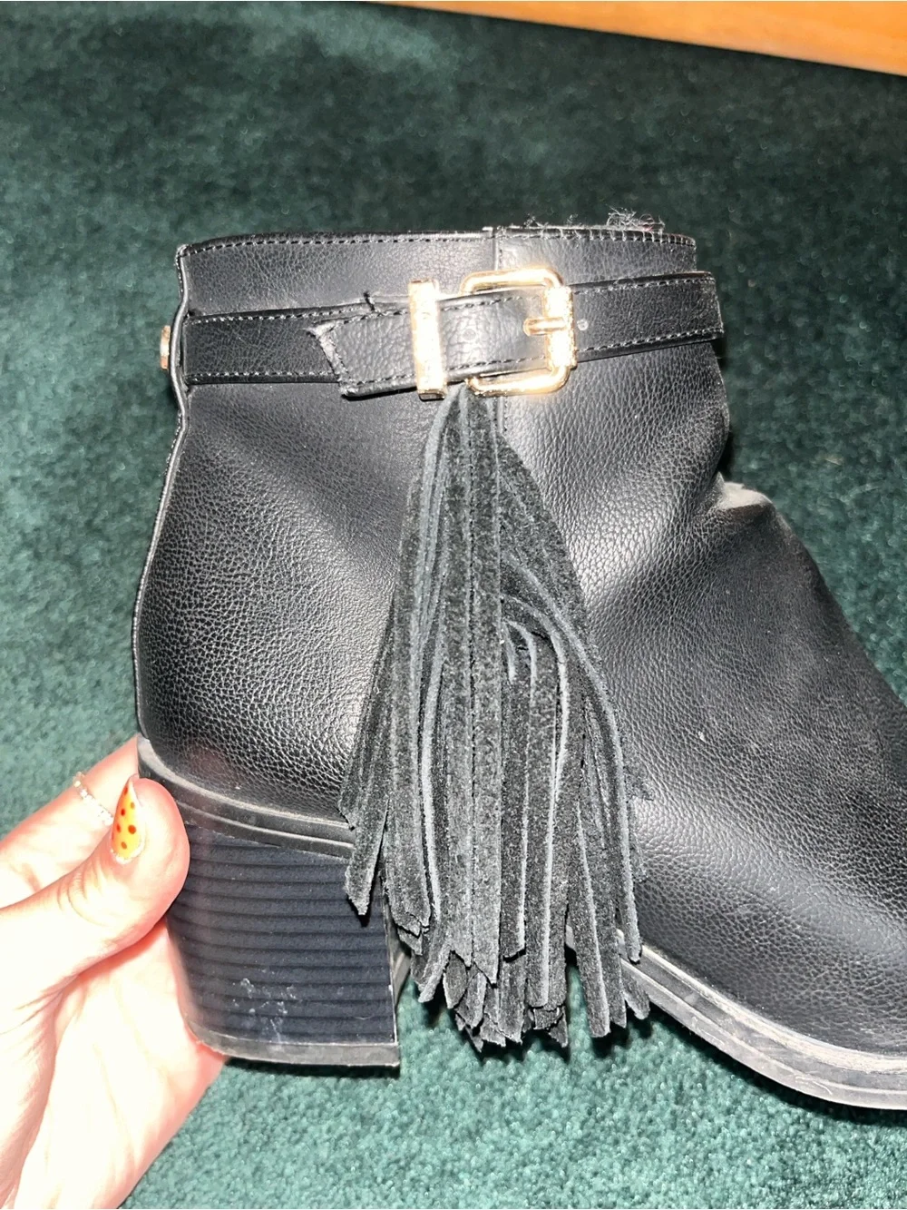 Circus by Sam Edelman Black Fringe Buckle Ankle Boots